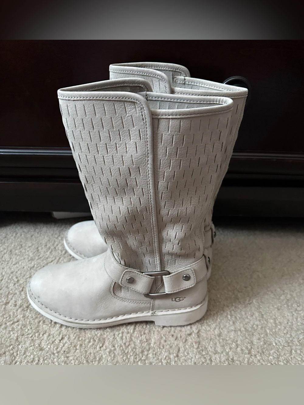 NWOT UGG AUSTRALIA SHANI UGGPURE BOOTS LINED BEIGE TOPSTITCHED BOOT - Picture 3 of 8